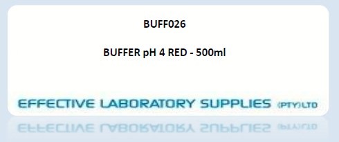 BUFF026 BUFFER pH 4 RED - 500ml - Image 1
