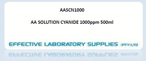 AASCN1000 AA SOLUTION CYANIDE 1000ppm 500ml - Image 1