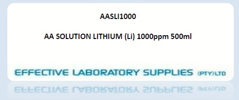AASLI1000 AA SOLUTION LITHIUM (Li) 1000ppm 500ml - Image 1
