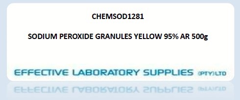 CHEMSOD1281 SODIUM PEROXIDE GRANULES YELLOW 95% AR 500g - Image 1